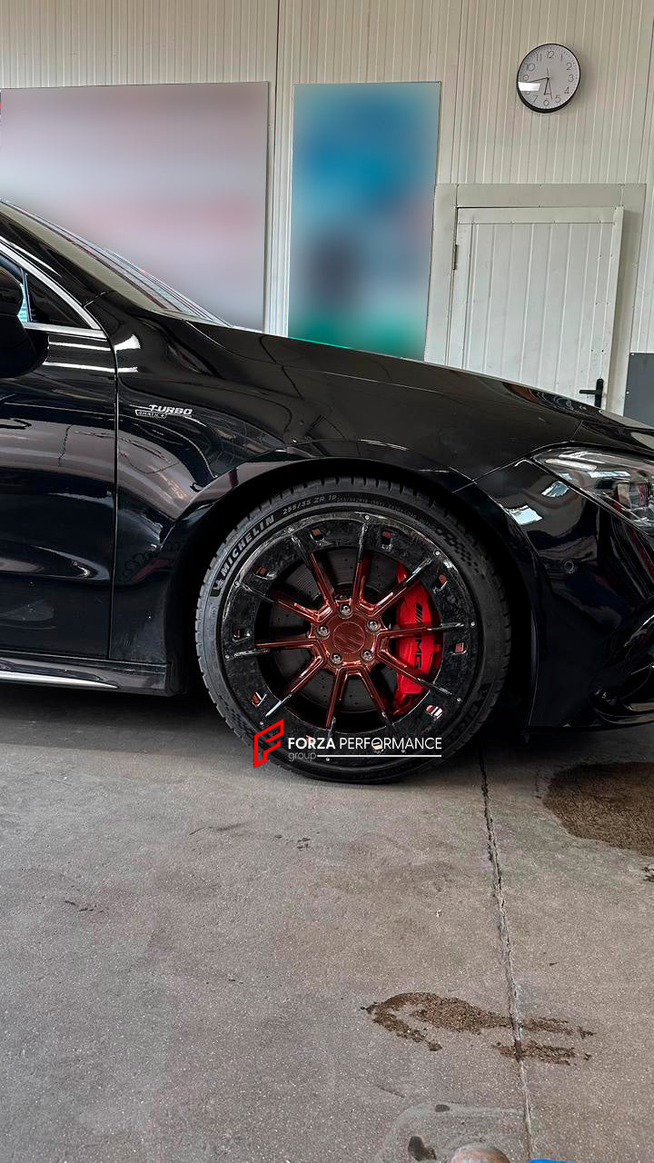 We manufacture premium quality forged wheels rims for MERCEDES BENZ C118 CLA 45S AMG 2021 in any design, size, color.
Wheels sizes:
19 x 9 ET 52
Finishing: Bronze Polished
Forza Performance Group engineers and builds each set of custom made-to-order forged wheels individually for every specific customer. This means we not only produce the desired wheel design but also provide all the necessary sizes. All of our wheels can be manufactured to suit your car specifications, offering a diverse range of diame