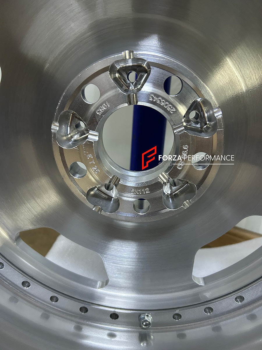 We manufacture premium quality forged wheels rims for MERCEDES BENZ SL600 R129 1999 in any design, size, color.
Wheels sizes:
Front: 9 x 8.5 ET 25
Rear: 19 x 9.5 ET 25
Weight:
Front: 11.2 kg (24.25 lbs)
Rear: 11.8 kg (24.25 lbs)
Finishing: Brushed Face with Polished Lip