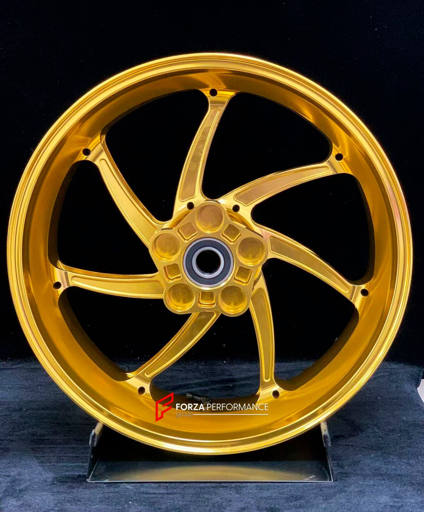 We manufacture premium quality forged motorcycle wheels rims for S1000RR M1000RR in any design, size, color.
Wheel sizes (motorcycle spec):
Front: 3.5 x 17
Rear: 6 x 17
Weight:
Front: 4.35 kg (9.59 lbs)
Rear: 4.85 kg (10.69 lbs)
Finishing: Gloss Gold
Forza Performance Group engineers and manufactures each forged motorcycle wheel individually per order. This ensures precise fitment, uncompromised strength, and unique styling. Whether for racing, touring, or daily use — our wheels are built for both p