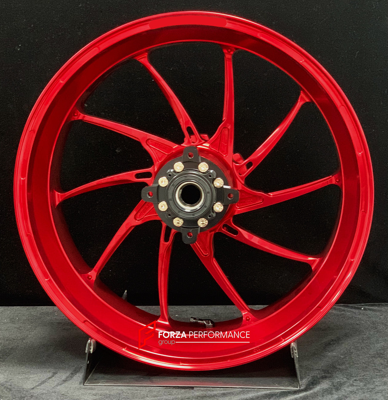 We manufacture premium quality forged motorcycle wheels rims for DUCATI PANIGALE V4 V4S V4R V4 SP2 in any design, size, color.
Wheel sizes (motorcycle spec):
Front: 3.5 x 17
Rear: 6 x 17
Weight:
Front: 4.05 kg (8.93 lbs)
Rear: 5.4 kg (11.9 lbs)
Finishing: Gloss Red
Forza Performance Group engineers and manufactures each forged motorcycle wheel individually per order. This ensures precise fitment, uncompromised strength, and unique styling. Whether for racing, touring, or daily use — our wheels are