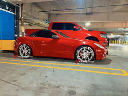 We manufacture premium quality forged wheels for MERCEDES BENZ SLK200 R171 2004 - 2011&nbsp;in any design, size, color.

THIS WHEEL DESIGN CAN BE CUSTOM-MADE FOR YOUR CAR IN ANY SIZE AND COLOR OPTIONS
Available in monoblock, 2-piece, 3-piece, duoblock, beadlock
3D wheel renderings are provided according to the exact dimensions and specifications requested by the client, ensuring proper fitment for their car prior to production

OPTIONS:

Brushed, polished, chrome, dual-color, milled face
Floating spinning c