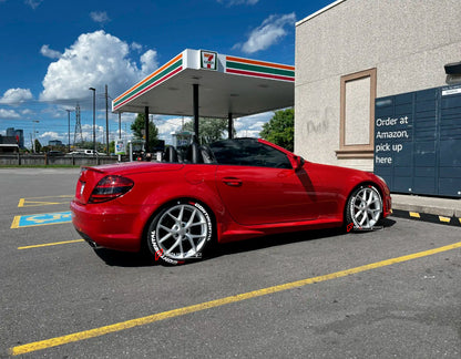 We manufacture premium quality forged wheels for MERCEDES BENZ SLK200 R171 2004 - 2011&nbsp;in any design, size, color.

THIS WHEEL DESIGN CAN BE CUSTOM-MADE FOR YOUR CAR IN ANY SIZE AND COLOR OPTIONS
Available in monoblock, 2-piece, 3-piece, duoblock, beadlock
3D wheel renderings are provided according to the exact dimensions and specifications requested by the client, ensuring proper fitment for their car prior to production

OPTIONS:

Brushed, polished, chrome, dual-color, milled face
Floating spinning c