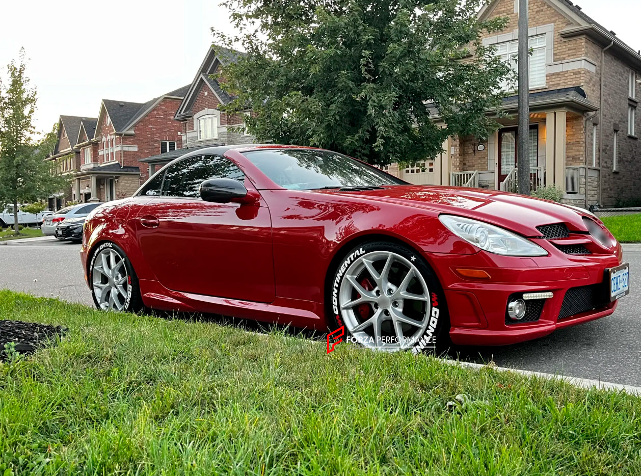 We manufacture premium quality forged wheels for MERCEDES BENZ SLK200 R171 2004 - 2011&nbsp;in any design, size, color.

THIS WHEEL DESIGN CAN BE CUSTOM-MADE FOR YOUR CAR IN ANY SIZE AND COLOR OPTIONS
Available in monoblock, 2-piece, 3-piece, duoblock, beadlock
3D wheel renderings are provided according to the exact dimensions and specifications requested by the client, ensuring proper fitment for their car prior to production

OPTIONS:

Brushed, polished, chrome, dual-color, milled face
Floating spinning c