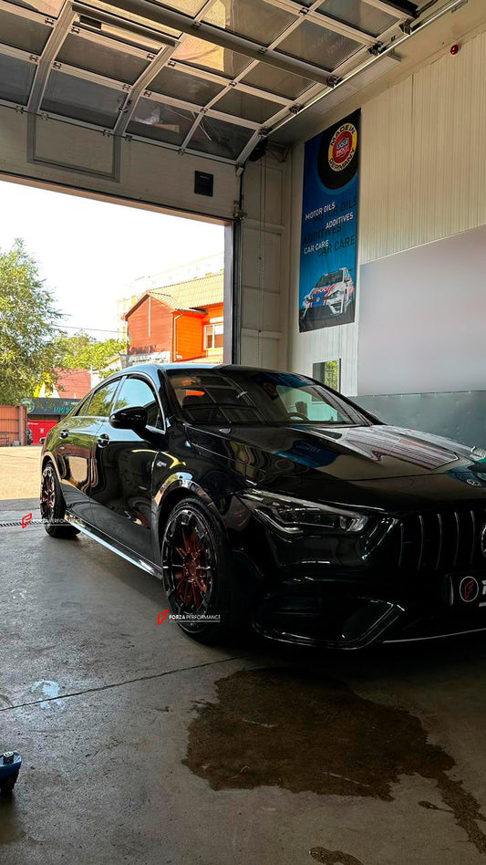 We manufacture premium quality forged wheels rims for MERCEDES BENZ C118 CLA 45S AMG 2021 in any design, size, color.

Wheels sizes:

19 x 9 ET 52

Finishing: Bronze Polished

Forza Performance Group engineers and builds each set of custom made-to-order forged wheels individually for every specific customer. This means we not only produce the desired wheel design but also provide all the necessary sizes. All of our wheels can be manufactured to suit your car specifications, offering a diverse range of diame