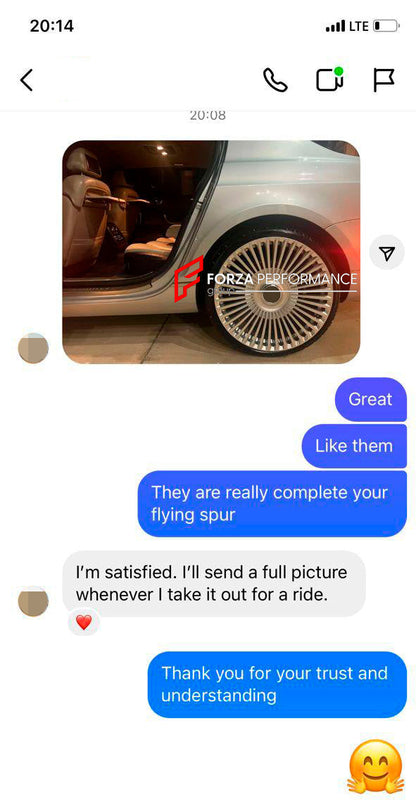 22 INCH FORGED WHEELS RIMS FOR BENTLEY FLYING SPUR 2008 custom fit FORGIATO MONOLEGGERA