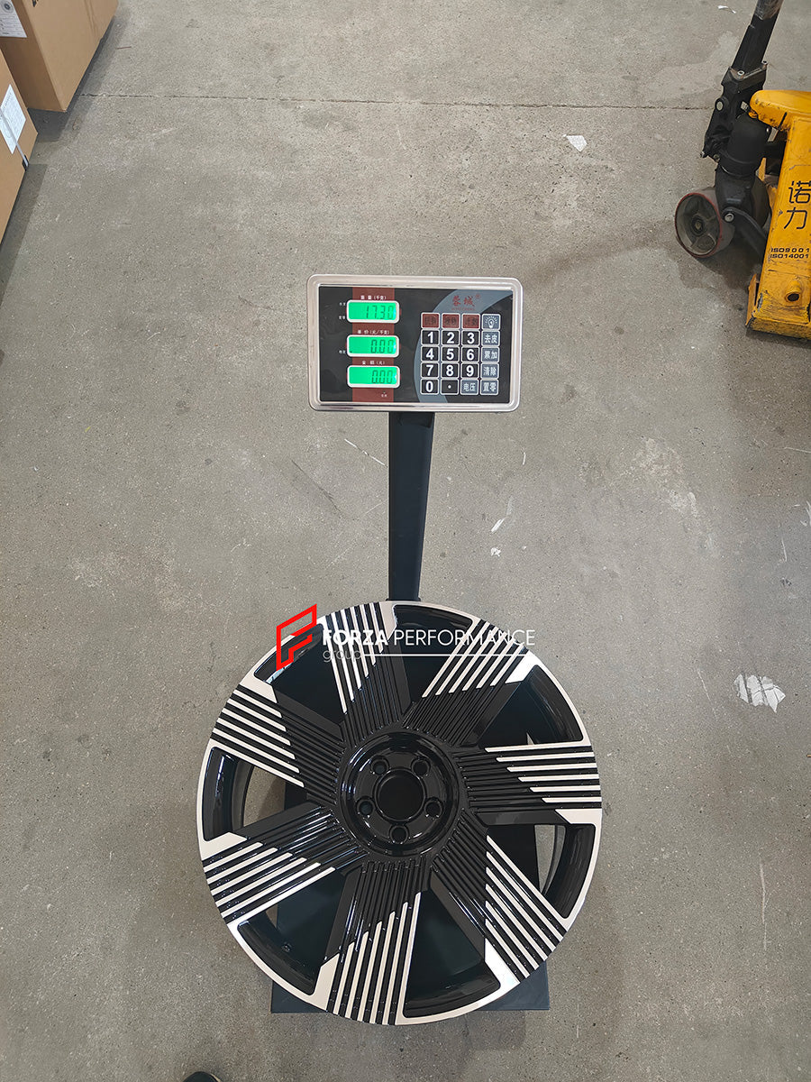 We manufacture premium quality forged wheels rims for BMW 7 SERIES G70 2025 in any design, size, color.

Wheels sizes:

Front: 22 x 9.5 ET 18

Rear: 22 x 10.5 ET 34

Weight: 

Front: 17.3 kg (38.13 lbs)

Rear: 17.6 kg (38.8 lbs)

Finishing: Gloss Black with Machined Face