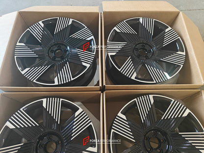 We manufacture premium quality forged wheels rims for BMW 7 SERIES G70 2025 in any design, size, color.

Wheels sizes:

Front: 22 x 9.5 ET 18

Rear: 22 x 10.5 ET 34

Weight: 

Front: 17.3 kg (38.13 lbs)

Rear: 17.6 kg (38.8 lbs)

Finishing: Gloss Black with Machined Face