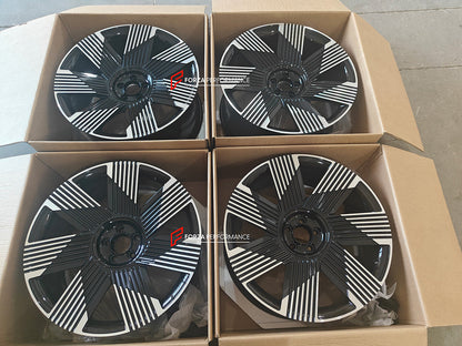 We manufacture premium quality forged wheels rims for BMW 7 SERIES G70 2025 in any design, size, color.

Wheels sizes:

Front: 22 x 9.5 ET 18

Rear: 22 x 10.5 ET 34

Weight: 

Front: 17.3 kg (38.13 lbs)

Rear: 17.6 kg (38.8 lbs)

Finishing: Gloss Black with Machined Face