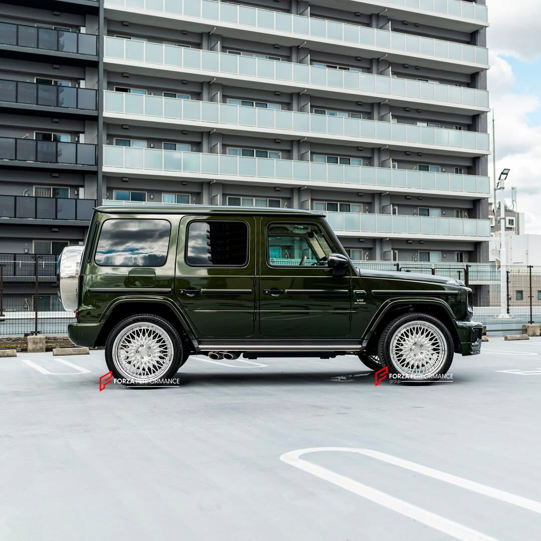 We manufactured premium quality forged wheels rims for our client's MERCEDES BENZ G CLASS AMG W465 2025+&nbsp;with the following specifications:

WHEEL SIZE:

PCD: 5 x 130
CB: 84.1
THIS WHEEL DESIGN CAN BE CUSTOM-MADE FOR YOUR CAR IN ANY SIZE AND COLOR OPTIONS
Available in monoblock, 2-piece, 3-piece, duoblock, beadlock
3D wheel renderings are provided according to the exact dimensions and specifications requested by the client, ensuring proper fitment for their car prior to production

OPTIONS:&nbsp;

Brus