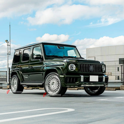 We manufactured premium quality forged wheels rims for our client's MERCEDES BENZ G CLASS AMG W465 2025+&nbsp;with the following specifications:

WHEEL SIZE:

PCD: 5 x 130
CB: 84.1
THIS WHEEL DESIGN CAN BE CUSTOM-MADE FOR YOUR CAR IN ANY SIZE AND COLOR OPTIONS
Available in monoblock, 2-piece, 3-piece, duoblock, beadlock
3D wheel renderings are provided according to the exact dimensions and specifications requested by the client, ensuring proper fitment for their car prior to production

OPTIONS:&nbsp;

Brus
