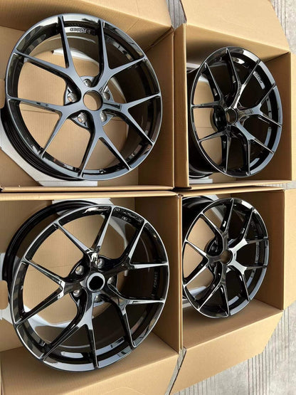 BBS FI-R We produced premium quality forged wheels rims for  ASTON MARTIN VANTAGE  Our wheels sizes:   Front 20 x 9 ET 43  Rear 20 x 11 ET 45  Finishing: Glossy Black  Forged wheels can be produced in any wheel specs by your inquiries and we can provide our specs