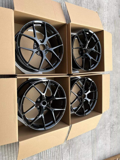 BBS FI-R We produced premium quality forged wheels rims for  ASTON MARTIN VANTAGE  Our wheels sizes:   Front 20 x 9 ET 43  Rear 20 x 11 ET 45  Finishing: Glossy Black  Forged wheels can be produced in any wheel specs by your inquiries and we can provide our specs