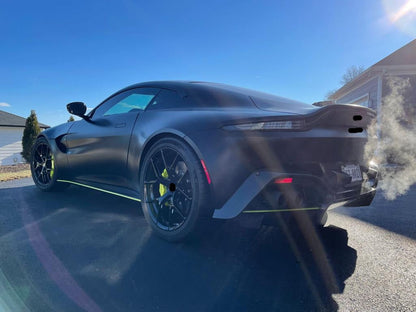 BBS FI-R We produced premium quality forged wheels rims for  ASTON MARTIN VANTAGE  Our wheels sizes:   Front 20 x 9 ET 43  Rear 20 x 11 ET 45  Finishing: Glossy Black  Forged wheels can be produced in any wheel specs by your inquiries and we can provide our specs