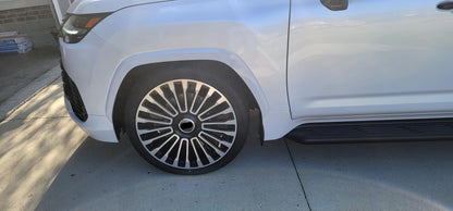 We produced premium quality forged wheels rims for  LEXUS LX600 2021+  Our wheels sizes:  Front 24 x 10 ET 50  Rear 24 x 10 ET 50  Finishing: Black Diamond  Forged wheels can be produced in any wheel specs by your inquiries and we can provide our specs