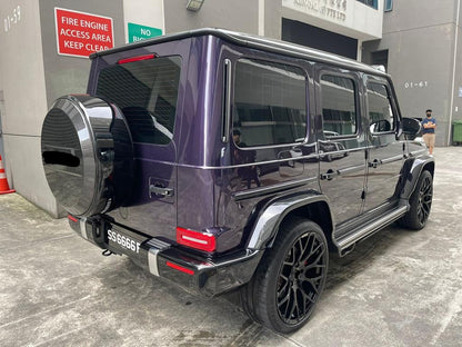 MONOBLOCK WHEELS We produced premium quality forged wheels rims for  MERCEDES BENZ G CLASS G63 G500  Our wheels sizes:   Front 24 x 10 ET 20  Rear 24 x 10 ET 20  Finishing: Glossy Black  Forged wheels can be produced in any wheel specs by your inquiries and we can provide our specs