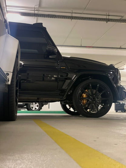 MONOBLOCK Z We produced premium quality forged wheels rims for  MERCEDES BENZ G CLASS G63 G500 W463A W464  Our wheels sizes: 24 x 10 ET 0   Finishing: Black Diamond  Forged wheels can be produced in any wheel specs by your inquiries and we can provide our specs