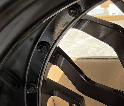 We produced premium quality forged wheels rims for  LAMBORGHINI HURACAN  Our wheels sizes:  Front 20 x 9 ET 30  Rear 21 x 12 ET 35  Finishing: Brushed Black  Forged wheels can be produced in any wheel specs by your inquiries and we can provide our specs