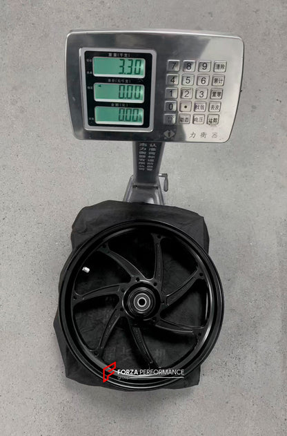 We manufacture premium quality forged motorcycle wheels rims for APRILIA SRMAX 125 300 250 HPE in any design, size, color.

Wheel sizes (motorcycle spec):

Front: 3.0 x 15

Rear: 4.0 x 14

Weight:

Front: 3.3 kg (7.27 lbs)

Rear: 2.7 kg (5.95 lbs)


Finishing: Satin Black

Forza Performance Group engineers and manufactures each forged motorcycle wheel individually per order. This ensures precise fitment, uncompromised strength, and unique styling. Whether for racing, touring, or daily use — our wheels are b