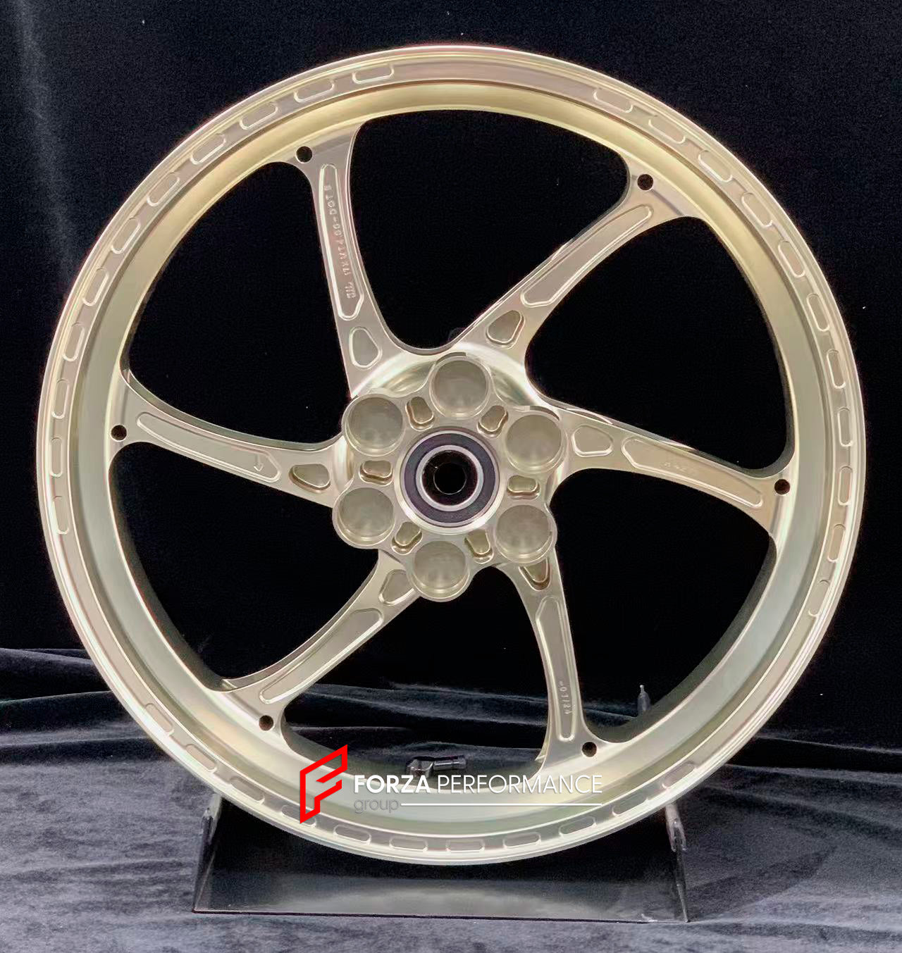 We manufacture premium quality forged motorcycle wheels rims for CFMOTO 450SR in any design, size, color.

Wheel sizes (motorcycle spec):

Front: 3.0 x 17

Rear: 4.0 x 17

Weight:

Front: 3.5 kg (7.72 lbs)

Rear: 4.55 kg (10.03 lbs)


Finishing: Gloss Bronze

Forza Performance Group engineers and manufactures each forged motorcycle wheel individually per order. This ensures precise fitment, uncompromised strength, and unique styling. Whether for racing, touring, or daily use — our wheels are built for both 