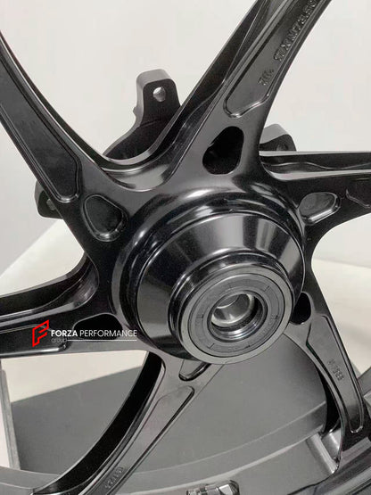 We manufacture premium quality forged motorcycle wheels rims for CFMOTO 450SRS in any design, size, color.

Wheel sizes (motorcycle spec):

Front: 3.0 x 17

Rear: 4.0 x 17

Weight:

Front: 3.6 kg (7.94 lbs)

Rear: 4 kg (8.82 lbs)


Finishing: Gloss Black

Forza Performance Group engineers and manufactures each forged motorcycle wheel individually per order. This ensures precise fitment, uncompromised strength, and unique styling. Whether for racing, touring, or daily use — our wheels are built for both perf