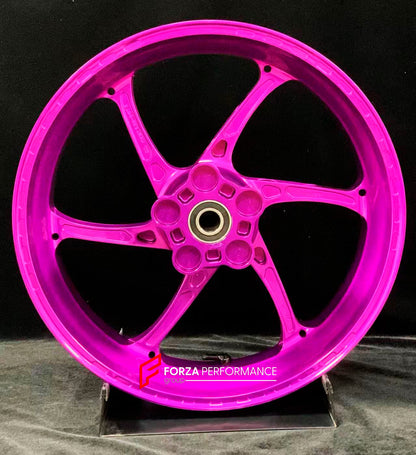 We manufacture premium quality forged motorcycle wheels rims for CFMOTO 800NK in any design, size, color.

Wheel sizes (motorcycle spec):

Front: 3.5 x 17

Rear: 4.5 x 17

Weight:

Front: 3.35 kg (7.38 lbs)

Rear: 4.65 kg (10.25 lbs)


Finishing: Gloss Pink

Forza Performance Group engineers and manufactures each forged motorcycle wheel individually per order. This ensures precise fitment, uncompromised strength, and unique styling. Whether for racing, touring, or daily use — our wheels are built for both p