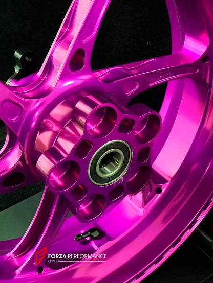 We manufacture premium quality forged motorcycle wheels rims for CFMOTO 800NK in any design, size, color.

Wheel sizes (motorcycle spec):

Front: 3.5 x 17

Rear: 4.5 x 17

Weight:

Front: 3.35 kg (7.38 lbs)

Rear: 4.65 kg (10.25 lbs)


Finishing: Gloss Pink

Forza Performance Group engineers and manufactures each forged motorcycle wheel individually per order. This ensures precise fitment, uncompromised strength, and unique styling. Whether for racing, touring, or daily use — our wheels are built for both p
