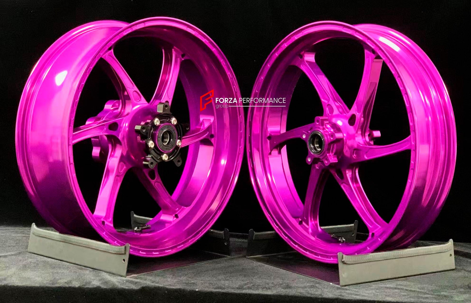 We manufacture premium quality forged motorcycle wheels rims for CFMOTO 800NK in any design, size, color.

Wheel sizes (motorcycle spec):

Front: 3.5 x 17

Rear: 4.5 x 17

Weight:

Front: 3.35 kg (7.38 lbs)

Rear: 4.65 kg (10.25 lbs)


Finishing: Gloss Pink

Forza Performance Group engineers and manufactures each forged motorcycle wheel individually per order. This ensures precise fitment, uncompromised strength, and unique styling. Whether for racing, touring, or daily use — our wheels are built for both p