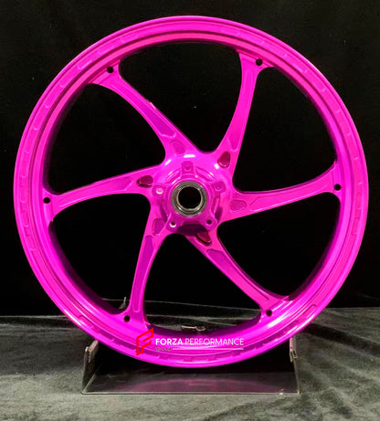 We manufacture premium quality forged motorcycle wheels rims for CFMOTO 800NK in any design, size, color.

Wheel sizes (motorcycle spec):

Front: 3.5 x 17

Rear: 4.5 x 17

Weight:

Front: 3.35 kg (7.38 lbs)

Rear: 4.65 kg (10.25 lbs)


Finishing: Gloss Pink

Forza Performance Group engineers and manufactures each forged motorcycle wheel individually per order. This ensures precise fitment, uncompromised strength, and unique styling. Whether for racing, touring, or daily use — our wheels are built for both p