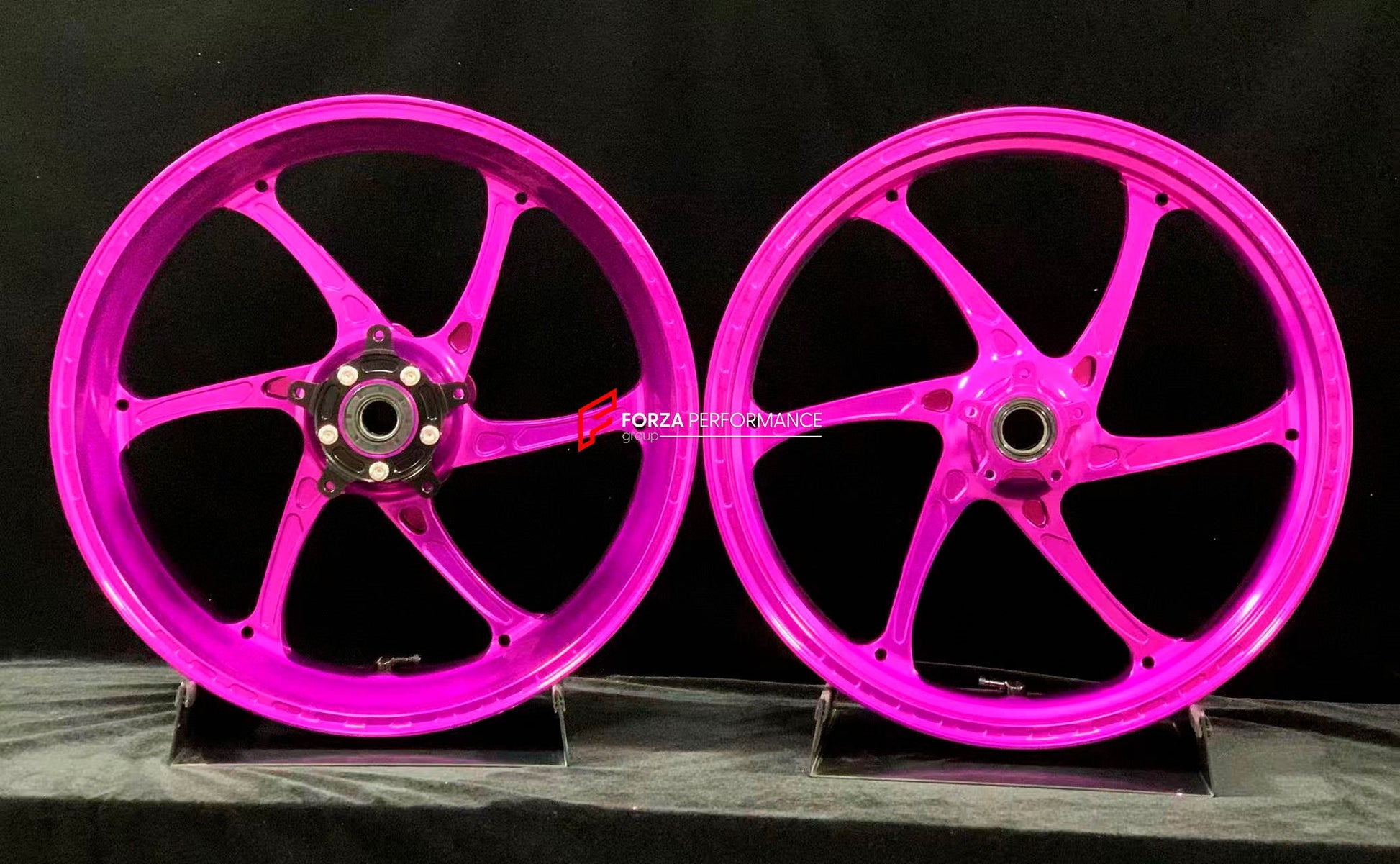 We manufacture premium quality forged motorcycle wheels rims for CFMOTO 800NK in any design, size, color.

Wheel sizes (motorcycle spec):

Front: 3.5 x 17

Rear: 4.5 x 17

Weight:

Front: 3.35 kg (7.38 lbs)

Rear: 4.65 kg (10.25 lbs)


Finishing: Gloss Pink

Forza Performance Group engineers and manufactures each forged motorcycle wheel individually per order. This ensures precise fitment, uncompromised strength, and unique styling. Whether for racing, touring, or daily use — our wheels are built for both p