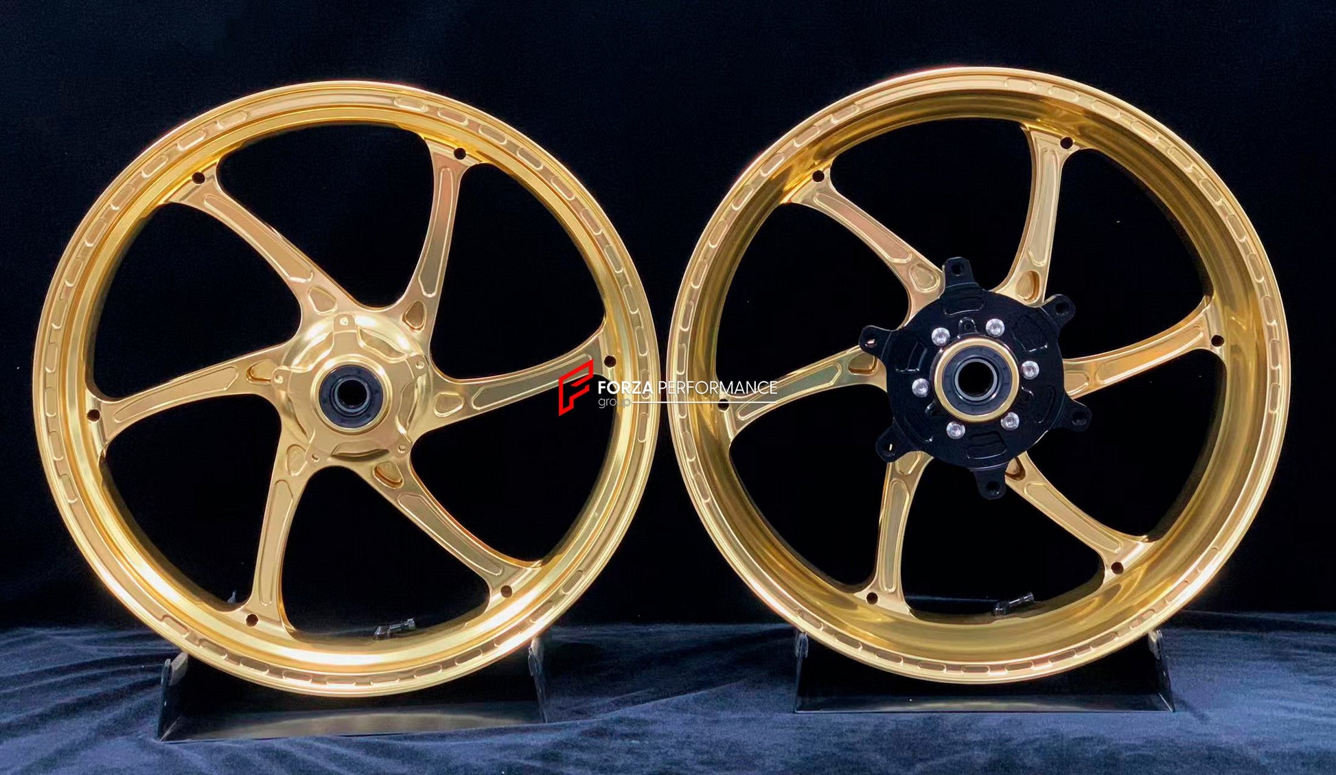 We manufacture premium quality forged motorcycle wheels rims for HONDA CB1300SP in any design, size, color.

Wheel sizes (motorcycle spec):

Front: 3.5 x 17

Rear: 5.5 x 17

Weight:

Front: 3.85 kg (8.49 lbs)

Rear: 4.95 kg (10.91 lbs)


Finishing: Gloss Gold

Forza Performance Group engineers and manufactures each forged motorcycle wheel individually per order. This ensures precise fitment, uncompromised strength, and unique styling. Whether for racing, touring, or daily use — our wheels are built for both