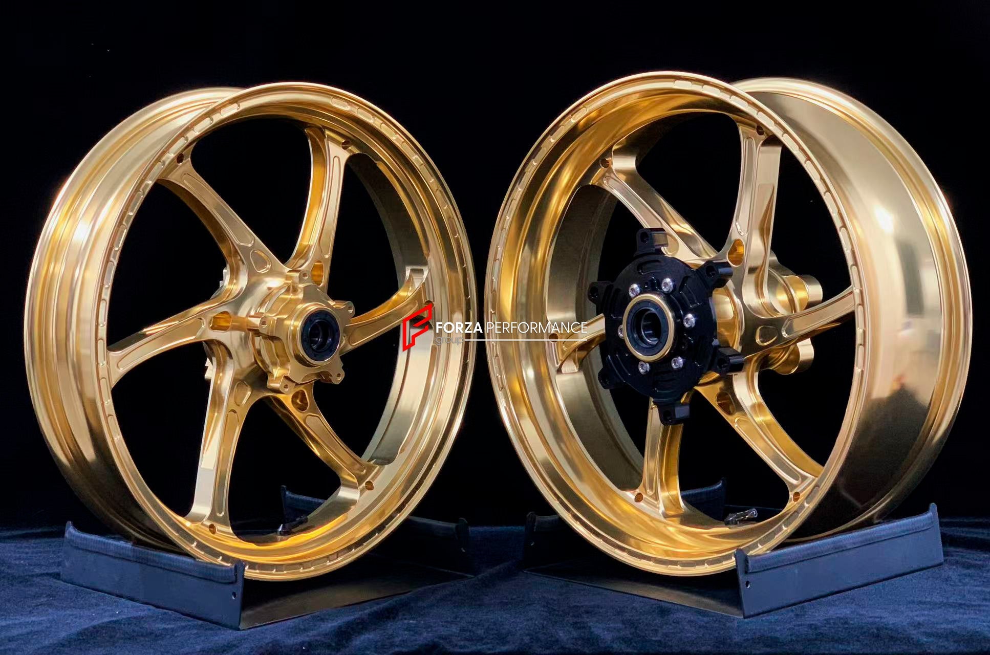 We manufacture premium quality forged motorcycle wheels rims for HONDA CB1300SP in any design, size, color.

Wheel sizes (motorcycle spec):

Front: 3.5 x 17

Rear: 5.5 x 17

Weight:

Front: 3.85 kg (8.49 lbs)

Rear: 4.95 kg (10.91 lbs)


Finishing: Gloss Gold

Forza Performance Group engineers and manufactures each forged motorcycle wheel individually per order. This ensures precise fitment, uncompromised strength, and unique styling. Whether for racing, touring, or daily use — our wheels are built for both