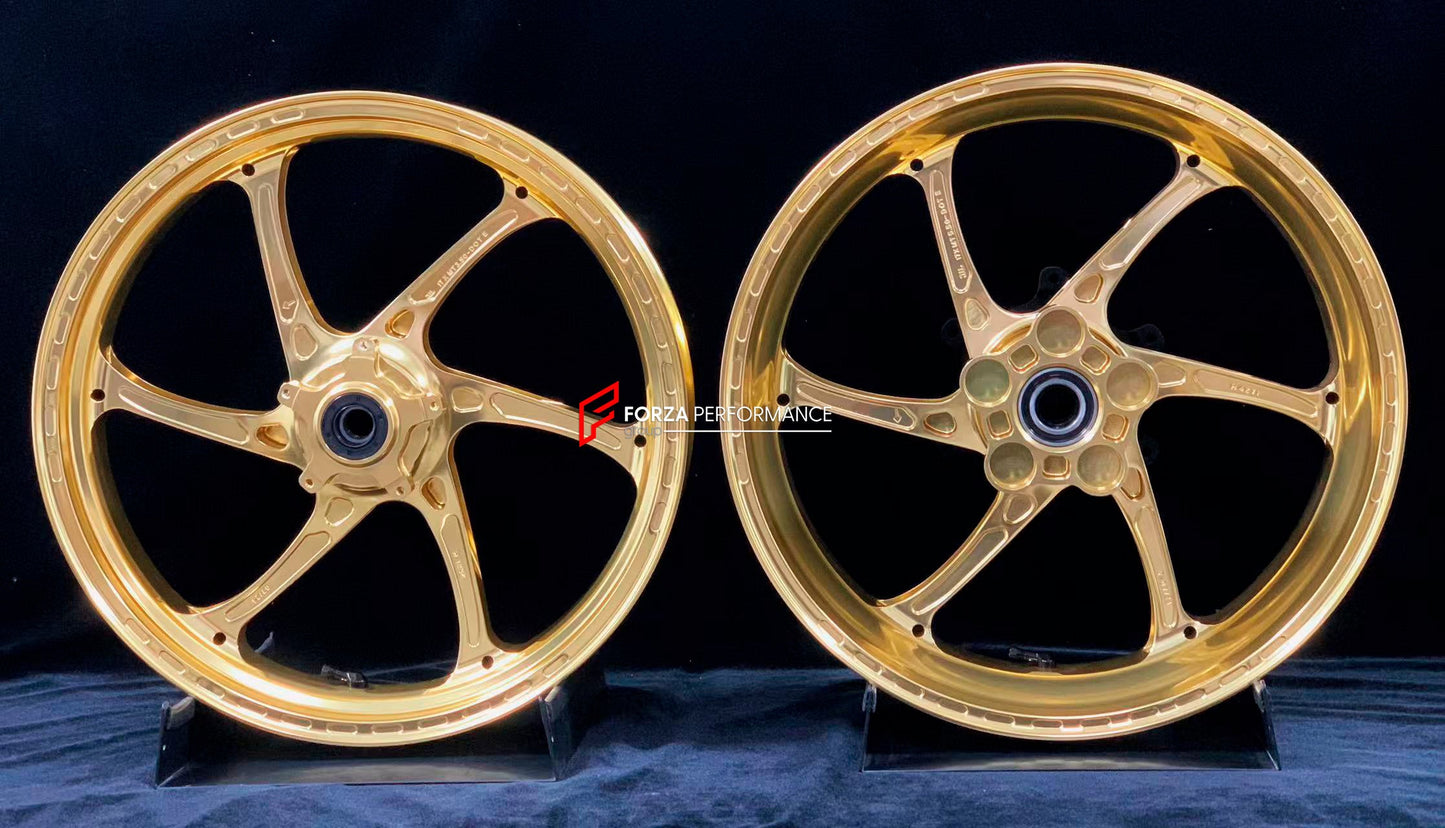 We manufacture premium quality forged motorcycle wheels rims for HONDA CB1300SP in any design, size, color.

Wheel sizes (motorcycle spec):

Front: 3.5 x 17

Rear: 5.5 x 17

Weight:

Front: 3.85 kg (8.49 lbs)

Rear: 4.95 kg (10.91 lbs)


Finishing: Gloss Gold

Forza Performance Group engineers and manufactures each forged motorcycle wheel individually per order. This ensures precise fitment, uncompromised strength, and unique styling. Whether for racing, touring, or daily use — our wheels are built for both