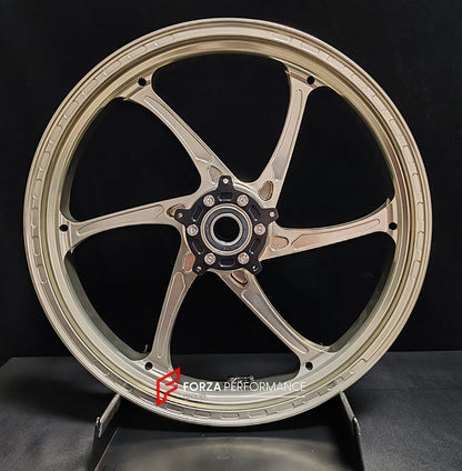 We manufacture premium quality forged motorcycle wheels rims for HONDA CBR1000RRR in any design, size, color.

Wheel sizes (motorcycle spec):

Front: 3.5 x 17

Rear: 6 x 17

Weight:

Front: 3.5 kg (7.72 lbs)

Rear: 4.5 kg (9.92 lbs)


Finishing: Gloss Bronze

Forza Performance Group engineers and manufactures each forged motorcycle wheel individually per order. This ensures precise fitment, uncompromised strength, and unique styling. Whether for racing, touring, or daily use — our wheels are built for both 
