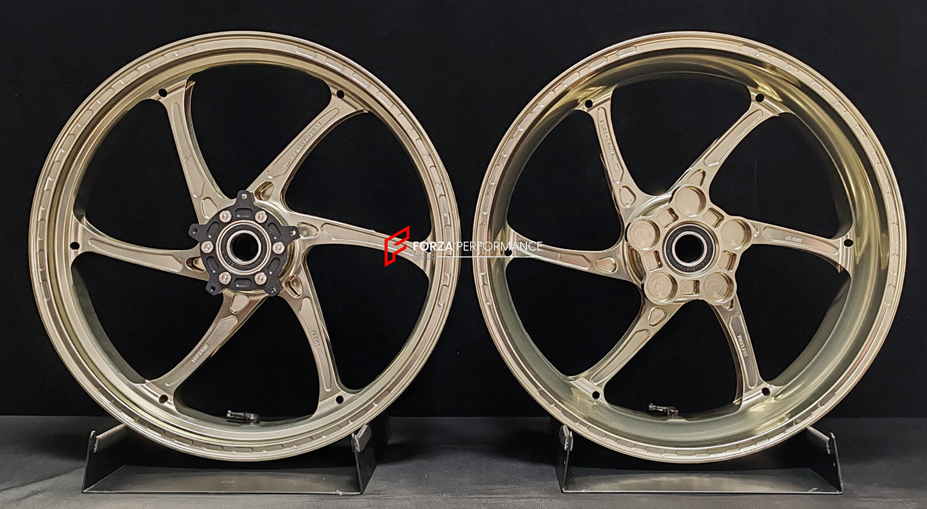 We manufacture premium quality forged motorcycle wheels rims for HONDA CBR1000RRR in any design, size, color.

Wheel sizes (motorcycle spec):

Front: 3.5 x 17

Rear: 6 x 17

Weight:

Front: 3.5 kg (7.72 lbs)

Rear: 4.5 kg (9.92 lbs)


Finishing: Gloss Bronze

Forza Performance Group engineers and manufactures each forged motorcycle wheel individually per order. This ensures precise fitment, uncompromised strength, and unique styling. Whether for racing, touring, or daily use — our wheels are built for both 