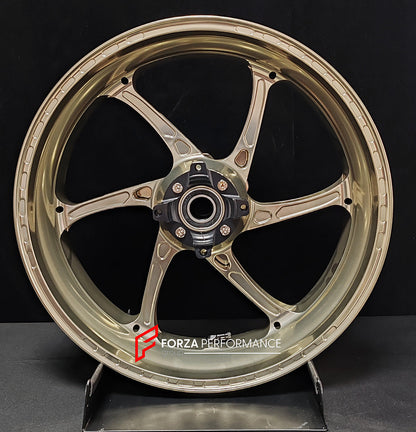 We manufacture premium quality forged motorcycle wheels rims for HONDA CBR1000RRR in any design, size, color.

Wheel sizes (motorcycle spec):

Front: 3.5 x 17

Rear: 6 x 17

Weight:

Front: 3.5 kg (7.72 lbs)

Rear: 4.5 kg (9.92 lbs)


Finishing: Gloss Bronze

Forza Performance Group engineers and manufactures each forged motorcycle wheel individually per order. This ensures precise fitment, uncompromised strength, and unique styling. Whether for racing, touring, or daily use — our wheels are built for both 