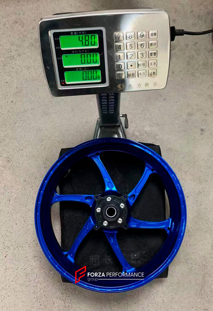 We manufacture premium quality forged motorcycle wheels rims for HONDA CB1300SP in any design, size, color.

Wheel sizes (motorcycle spec):

Front: 3.5 x 17

Rear: 5.5 x 17

Weight:

Front: 3.6 kg (7.94 lbs)

Rear: 4.8 kg (10.58 lbs)


Finishing: Gloss Blue

Forza Performance Group engineers and manufactures each forged motorcycle wheel individually per order. This ensures precise fitment, uncompromised strength, and unique styling. Whether for racing, touring, or daily use — our wheels are built for both p