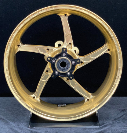 We manufacture premium quality forged motorcycle wheels rims for APRILIA RSV4 1100 1110 FACTORY in any design, size, color.

Wheel sizes (motorcycle spec):

Front: 3.5 x 17

Rear: 6.0 x 17

Weight:

Front: 3.45 kg (7.6 lbs)

Rear: 5.4 kg (11.9 lbs)


Finishing: Gloss Gold

Forza Performance Group engineers and manufactures each forged motorcycle wheel individually per order. This ensures precise fitment, uncompromised strength, and unique styling. Whether for racing, touring, or daily use — our wheels are b