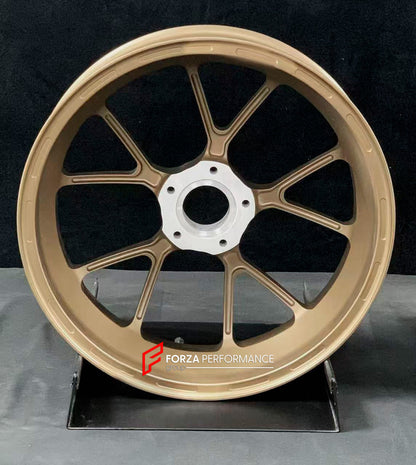We manufacture premium quality forged motorcycle wheels rims for APRILIA SRMAX 125 300 250 HPE in any design, size, color.

Wheel sizes (motorcycle spec):

Front: 3.0 x 15

Rear: 4.0 x 14

Weight:

Front: 3.65 kg (8.05 lbs)

Rear: 2.5 kg (5.51 lbs)


Finishing: Satin Bronze

Forza Performance Group engineers and manufactures each forged motorcycle wheel individually per order. This ensures precise fitment, uncompromised strength, and unique styling. Whether for racing, touring, or daily use — our wheels are