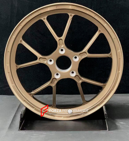 We manufacture premium quality forged motorcycle wheels rims for APRILIA SRMAX 125 300 250 HPE in any design, size, color.

Wheel sizes (motorcycle spec):

Front: 3.0 x 15

Rear: 4.0 x 14

Weight:

Front: 3.65 kg (8.05 lbs)

Rear: 2.5 kg (5.51 lbs)


Finishing: Satin Bronze

Forza Performance Group engineers and manufactures each forged motorcycle wheel individually per order. This ensures precise fitment, uncompromised strength, and unique styling. Whether for racing, touring, or daily use — our wheels are