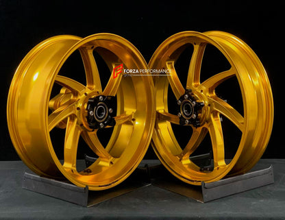 We manufacture premium quality forged motorcycle wheels rims for HONDA CBR1000RRR in any design, size, color.

Wheel sizes (motorcycle spec):

Front: 3.5 x 17

Rear: 6 x 17

Weight:

Front: 3.95 kg (8.71 lbs)

Rear: 4.75 kg (10.47 lbs)


Finishing: Gloss Gold

Forza Performance Group engineers and manufactures each forged motorcycle wheel individually per order. This ensures precise fitment, uncompromised strength, and unique styling. Whether for racing, touring, or daily use — our wheels are built for both