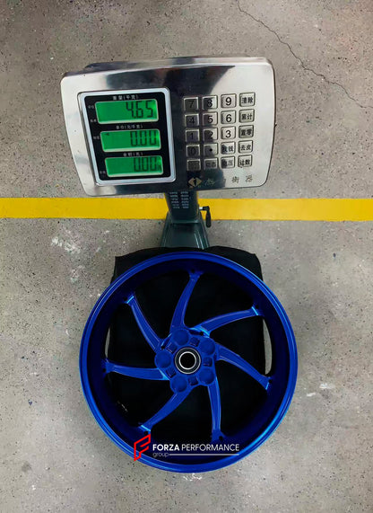 We manufacture premium quality forged motorcycle wheels rims for HONDA CBR1000RRR in any design, size, color.

Wheel sizes (motorcycle spec):

Front: 3.5 x 17

Rear: 6 x 17

Weight:

Front: 3.9 kg (8.6 lbs)

Rear: 4.65 kg (10.25 lbs)

Finishing: Gloss Blue

Forza Performance Group engineers and manufactures each forged motorcycle wheel individually per order. This ensures precise fitment, uncompromised strength, and unique styling. Whether for racing, touring, or daily use — our wheels are built for both pe