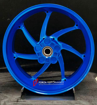 We manufacture premium quality forged motorcycle wheels rims for HONDA CBR1000RRR in any design, size, color.

Wheel sizes (motorcycle spec):

Front: 3.5 x 17

Rear: 6 x 17

Weight:

Front: 3.9 kg (8.6 lbs)

Rear: 4.65 kg (10.25 lbs)

Finishing: Gloss Blue

Forza Performance Group engineers and manufactures each forged motorcycle wheel individually per order. This ensures precise fitment, uncompromised strength, and unique styling. Whether for racing, touring, or daily use — our wheels are built for both pe