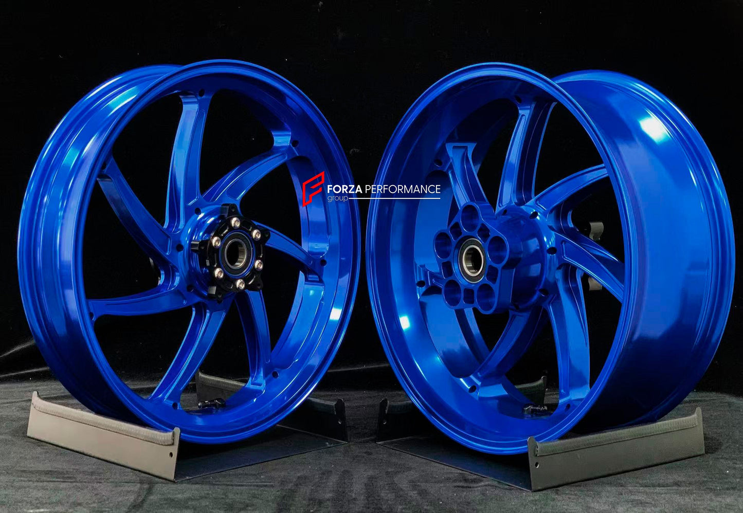 We manufacture premium quality forged motorcycle wheels rims for HONDA CBR1000RRR in any design, size, color.

Wheel sizes (motorcycle spec):

Front: 3.5 x 17

Rear: 6 x 17

Weight:

Front: 3.9 kg (8.6 lbs)

Rear: 4.65 kg (10.25 lbs)

Finishing: Gloss Blue

Forza Performance Group engineers and manufactures each forged motorcycle wheel individually per order. This ensures precise fitment, uncompromised strength, and unique styling. Whether for racing, touring, or daily use — our wheels are built for both pe
