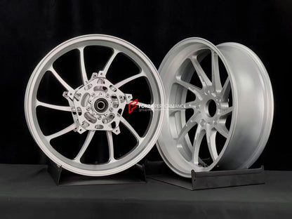 We manufacture premium quality forged motorcycle wheels rims for BMW R 1250 RT in any design, size, color.

Wheel sizes (motorcycle spec):

Front: 3.5 x 17

Rear: 5.5 x 17

Weight:

Front: 3.85 kg (8.49 lbs)

Rear: 3.4 kg (7.5 lbs)


Finishing: Silver

Forza Performance Group engineers and manufactures each forged motorcycle wheel individually per order. This ensures precise fitment, uncompromised strength, and unique styling. Whether for racing, touring, or daily use — our wheels are built for both perform