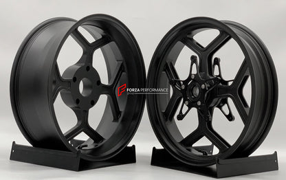 We manufacture premium quality forged motorcycle wheels rims for BMW R 1250 RT in any design, size, color.

Wheel sizes (motorcycle spec):

Front: 3.5 x 17

Rear: 5.5 x 17

Weight:

Front: 4.6 kg (8.49 lbs)

Rear: 4.7 kg (7.5 lbs)


Finishing: Silver

Forza Performance Group engineers and manufactures each forged motorcycle wheel individually per order. This ensures precise fitment, uncompromised strength, and unique styling. Whether for racing, touring, or daily use — our wheels are built for both performa