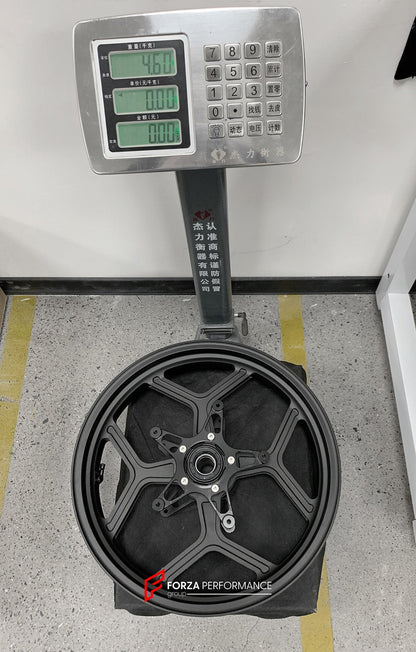 We manufacture premium quality forged motorcycle wheels rims for BMW R 1250 RT in any design, size, color.

Wheel sizes (motorcycle spec):

Front: 3.5 x 17

Rear: 5.5 x 17

Weight:

Front: 4.6 kg (8.49 lbs)

Rear: 4.7 kg (7.5 lbs)


Finishing: Silver

Forza Performance Group engineers and manufactures each forged motorcycle wheel individually per order. This ensures precise fitment, uncompromised strength, and unique styling. Whether for racing, touring, or daily use — our wheels are built for both performa