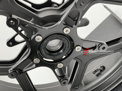 We manufacture premium quality forged motorcycle wheels rims for BMW R 1250 RT in any design, size, color.

Wheel sizes (motorcycle spec):

Front: 3.5 x 17

Rear: 5.5 x 17

Weight:

Front: 4.6 kg (8.49 lbs)

Rear: 4.7 kg (7.5 lbs)


Finishing: Silver

Forza Performance Group engineers and manufactures each forged motorcycle wheel individually per order. This ensures precise fitment, uncompromised strength, and unique styling. Whether for racing, touring, or daily use — our wheels are built for both performa