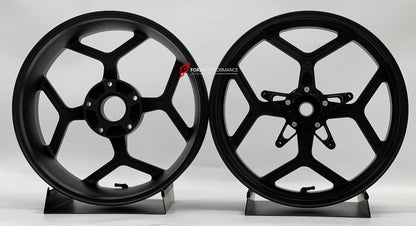 We manufacture premium quality forged motorcycle wheels rims for BMW R 1250 RT in any design, size, color.

Wheel sizes (motorcycle spec):

Front: 3.5 x 17

Rear: 5.5 x 17

Weight:

Front: 4.6 kg (8.49 lbs)

Rear: 4.7 kg (7.5 lbs)


Finishing: Silver

Forza Performance Group engineers and manufactures each forged motorcycle wheel individually per order. This ensures precise fitment, uncompromised strength, and unique styling. Whether for racing, touring, or daily use — our wheels are built for both performa