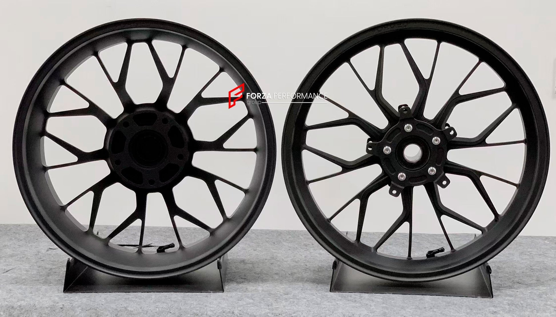 We manufacture premium quality forged motorcycle wheels rims for BMW R NINET PURE SPORT RACER in any design, size, color.

Wheel sizes (motorcycle spec):

Front: 3.5 x 17

Rear: 5.5 x 17

Weight:

Front: 4.3 kg (9.48 lbs)

Rear: 4.65 kg (10.25 lbs)


Finishing: Matt Black

Forza Performance Group engineers and manufactures each forged motorcycle wheel individually per order. This ensures precise fitment, uncompromised strength, and unique styling. Whether for racing, touring, or daily use — our wheels are b