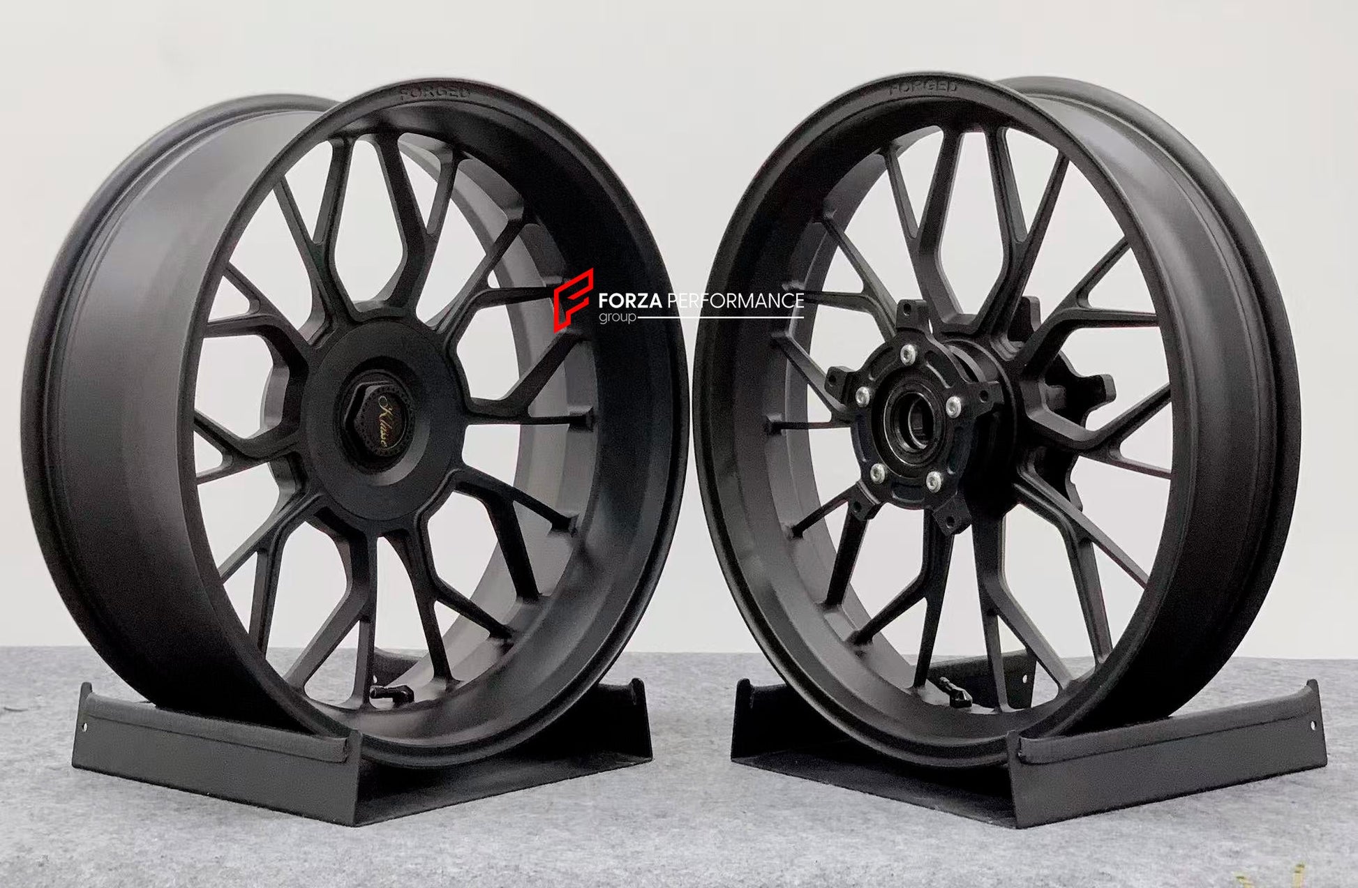 We manufacture premium quality forged motorcycle wheels rims for BMW R NINET PURE SPORT RACER in any design, size, color.

Wheel sizes (motorcycle spec):

Front: 3.5 x 17

Rear: 5.5 x 17

Weight:

Front: 4.3 kg (9.48 lbs)

Rear: 4.65 kg (10.25 lbs)


Finishing: Matt Black

Forza Performance Group engineers and manufactures each forged motorcycle wheel individually per order. This ensures precise fitment, uncompromised strength, and unique styling. Whether for racing, touring, or daily use — our wheels are b